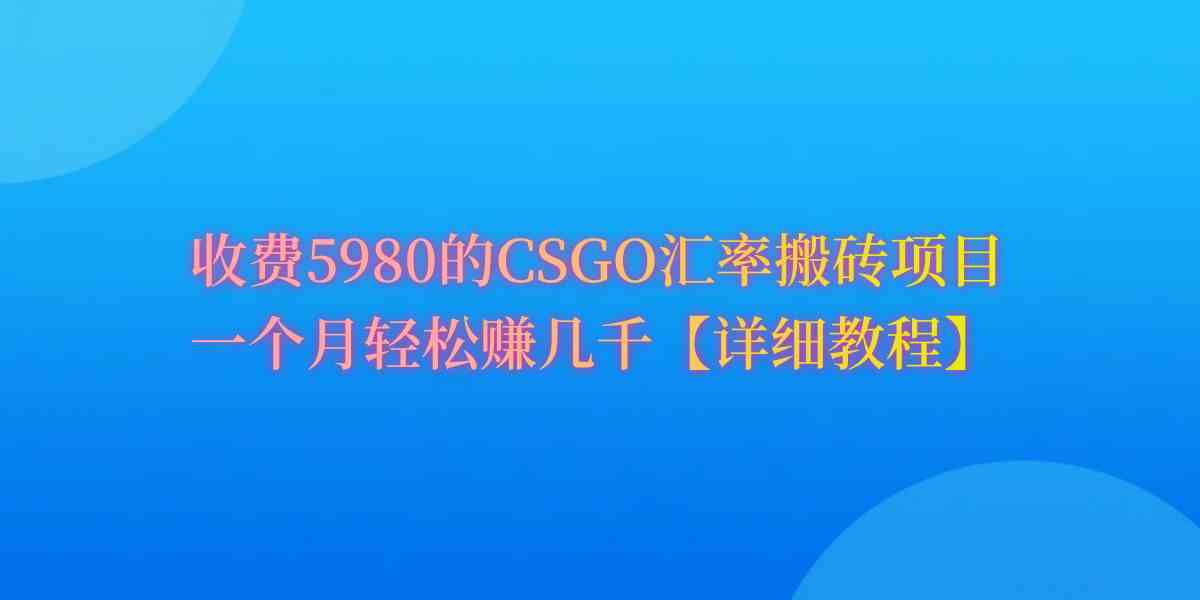 （9776期）CSGO装备搬砖，月综合收益率高达60%，你也可以！-搞钱蓝图