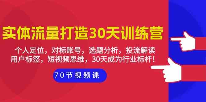 实体流量打造30天训练营：个人定位，对标账号，选题分析，投流解读（70节）-搞钱蓝图