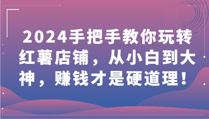 2024手把手教你玩转红薯店铺，从小白到大神，赚钱才是硬道理！-搞钱蓝图
