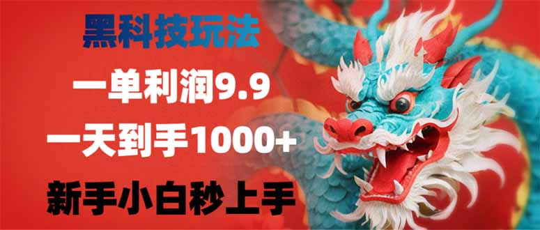 （14335期）黑科技玩法，一单利润9.9,一天到手1000+，新手小白秒上手-搞钱蓝图